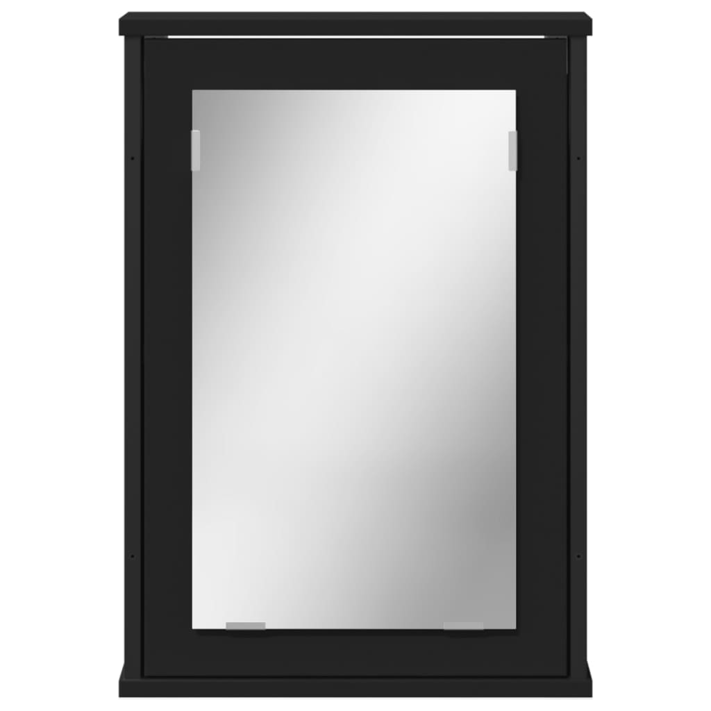 Baderomsspeil Skap Svart 42x12x60 cm
