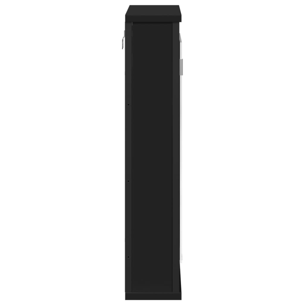 Baderomsspeil Skap Svart 42x12x60 cm