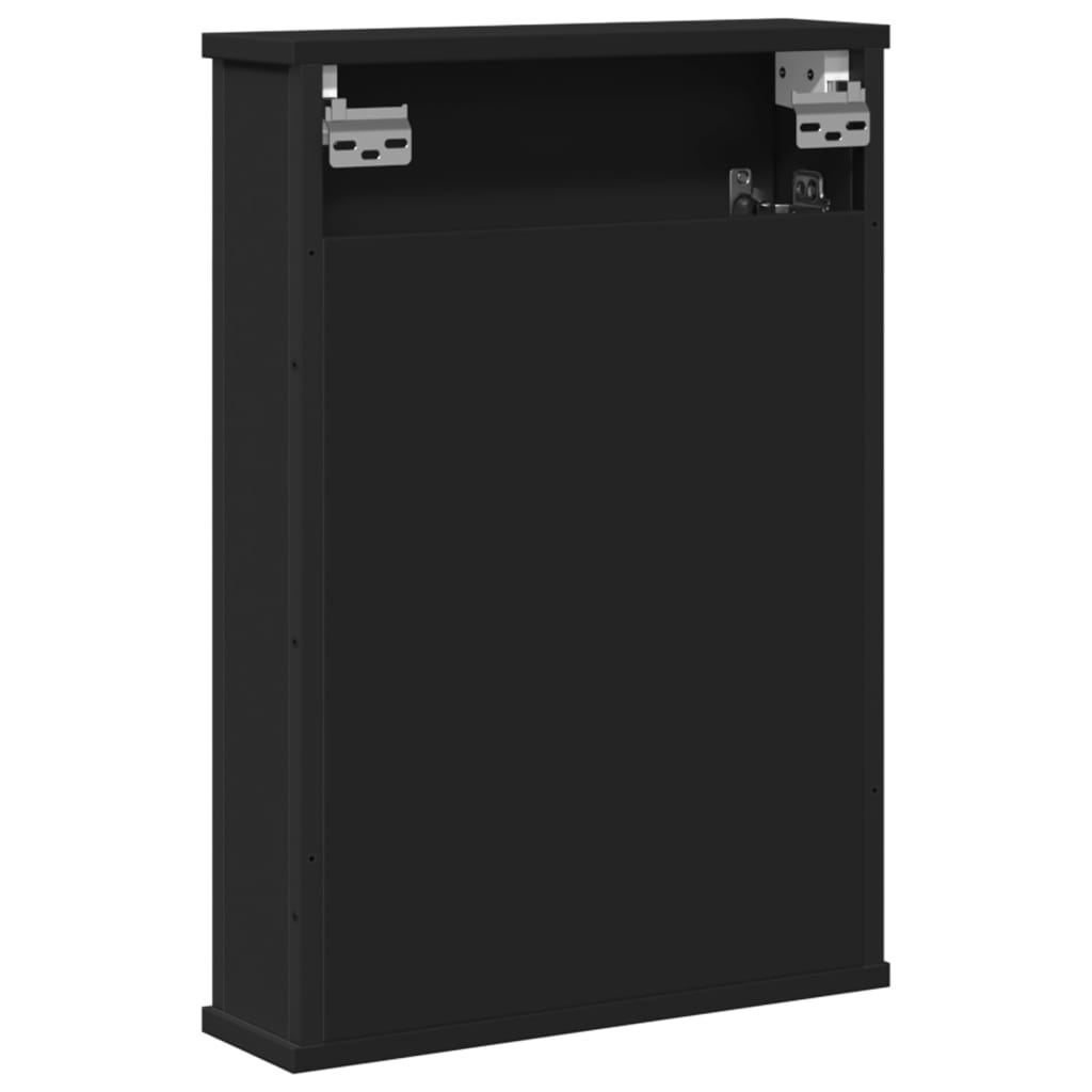 Baderomsspeil Skap Svart 42x12x60 cm