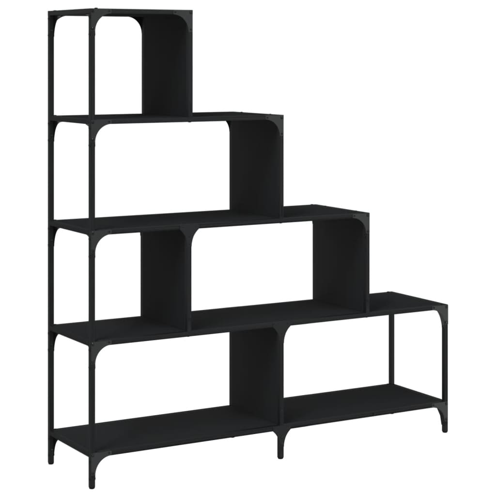 Bokhylle Svart 4 trinn 139x33,5x149 cm