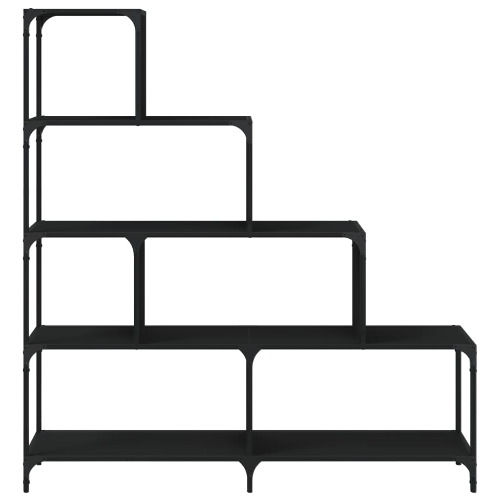 Bokhylle Svart 4 trinn 139x33,5x149 cm