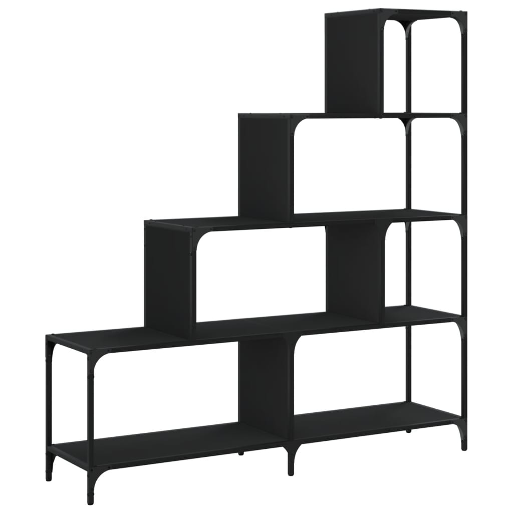 Bokhylle Svart 4 trinn 139x33,5x149 cm