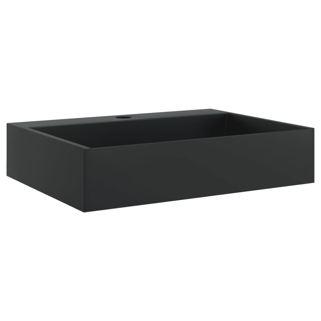 Baderomsvask 50x38x11 cm mineralstøpt/marmorstøpt Svart