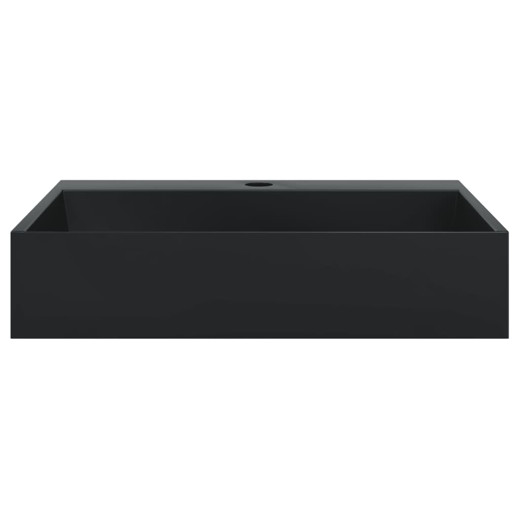 Baderomsvask 50x38x11 cm mineralstøpt/marmorstøpt Svart