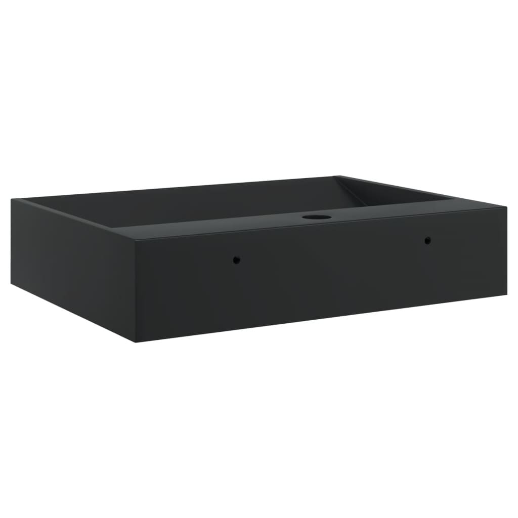 Baderomsvask 50x38x11 cm mineralstøpt/marmorstøpt Svart