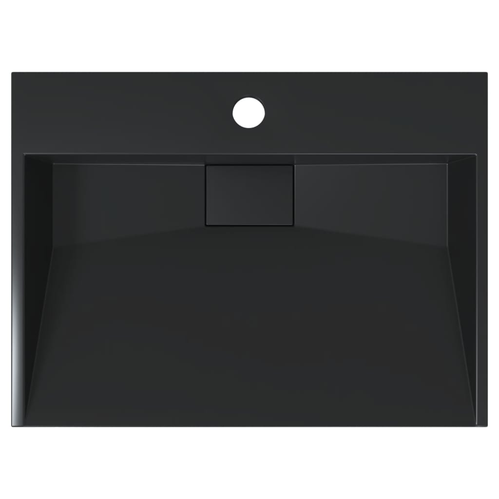 Baderomsvask 50x38x11 cm mineralstøpt/marmorstøpt Svart