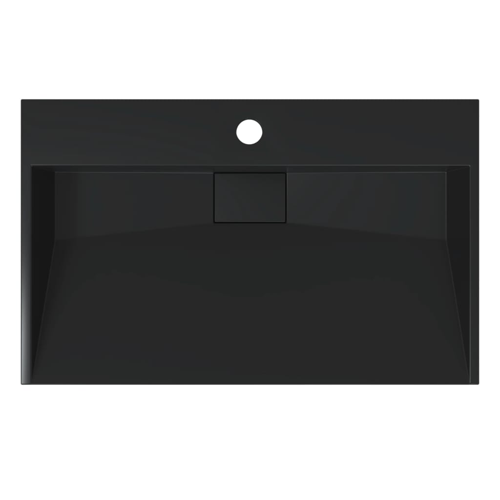 Baderomsvask 60x38x11 cm mineralstøpt/marmorstøpt Svart