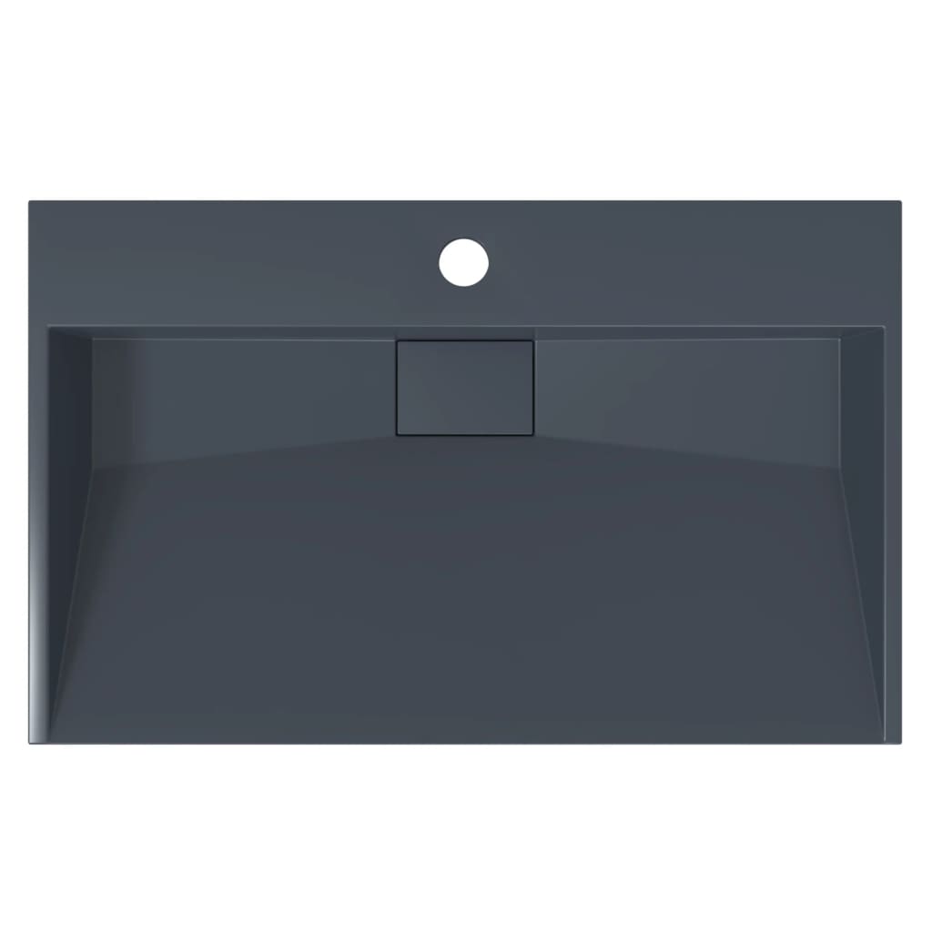 Baderomsvask 60x38x11 cm mineralstøpt/marmorstøpt antrasitt