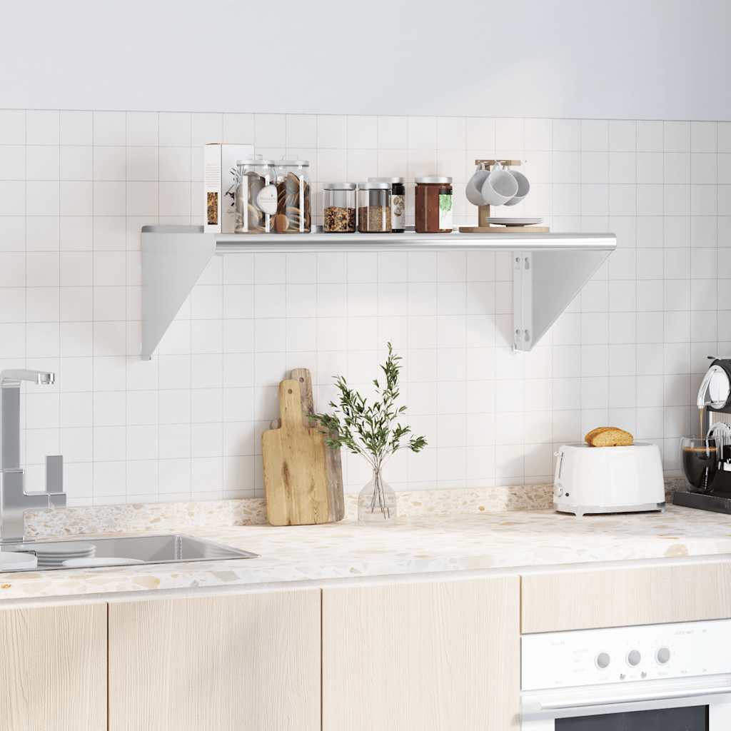 Vegghylle DIV. 100x45x31 cm sølv rustfritt stål