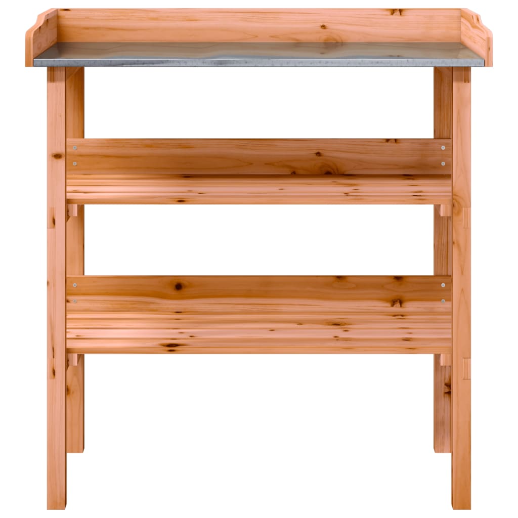 Utendørs Blomsterstativ Plantebord med hyller brun 78x38x82,5 cm heltre gran