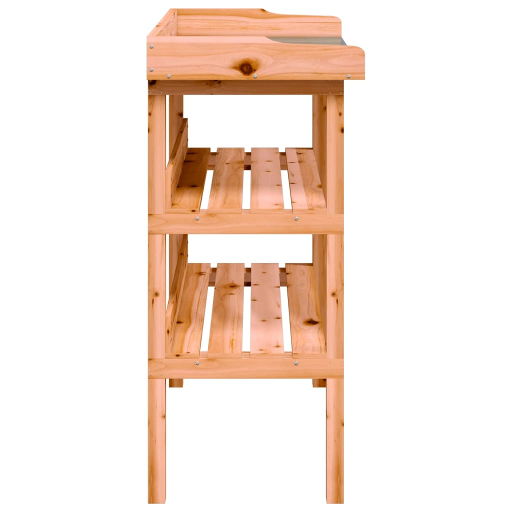 Utendørs Blomsterstativ Plantebord med hyller brun 78x38x82,5 cm heltre gran