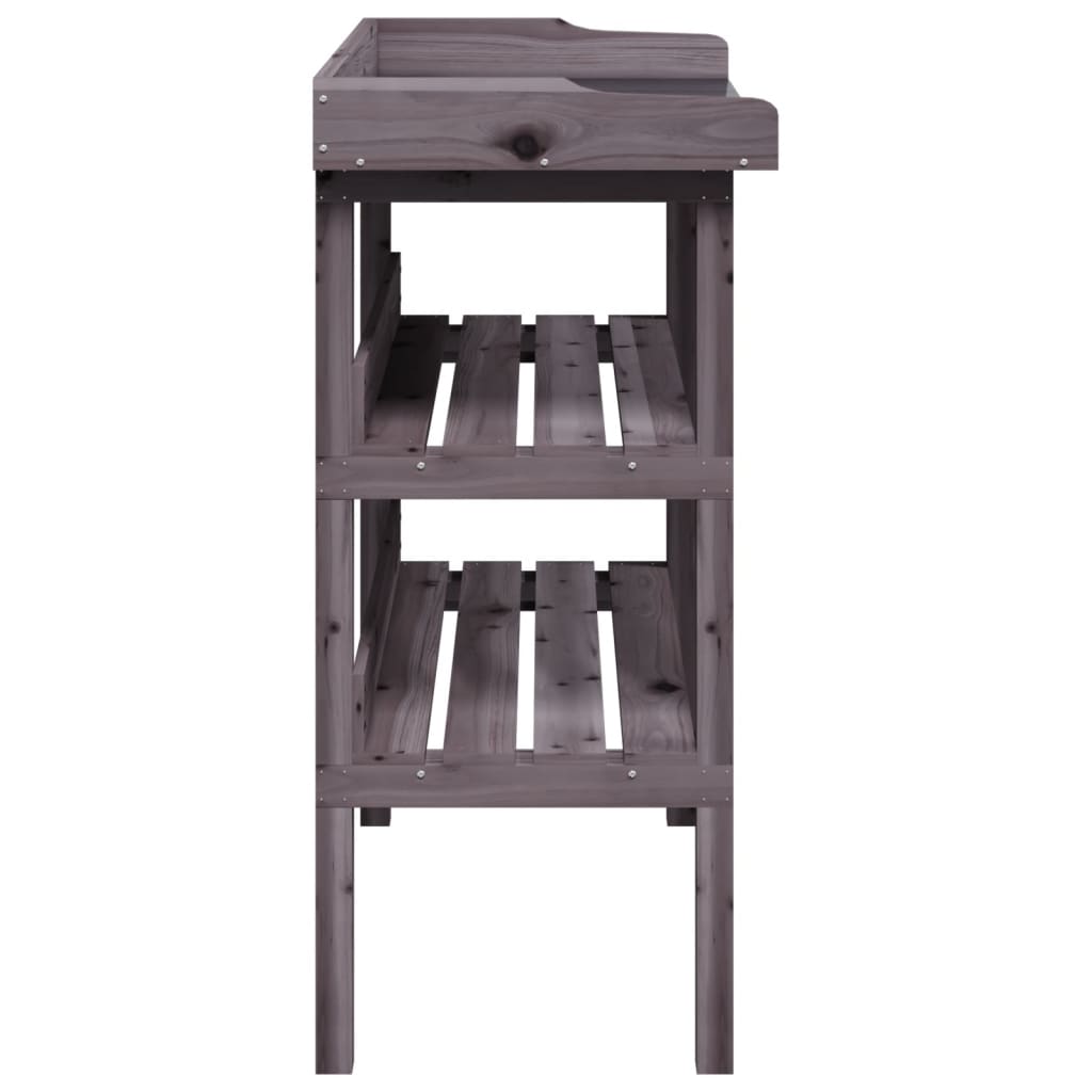 Utendørs Blomsterstativ Plantebord med hyller Grå 78x38x82,5 cm heltre gran