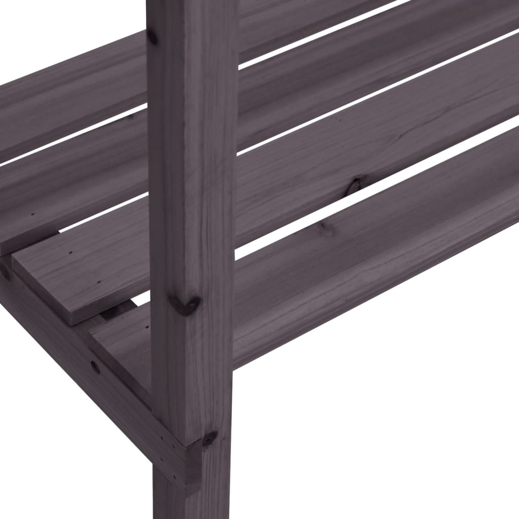Utendørs Blomsterstativ Plantebord med hyller Grå 78x38x82,5 cm heltre gran