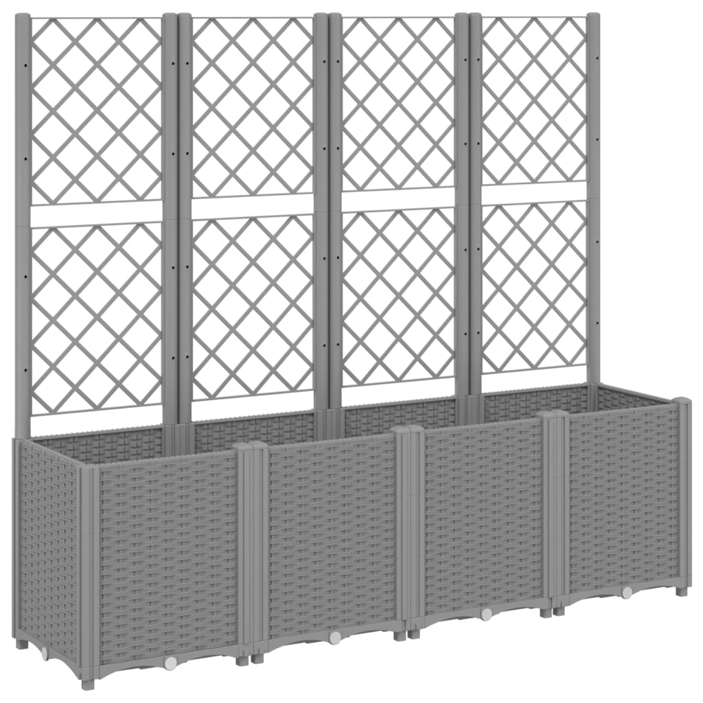 Hageespalje Plantekasse PP lysegrå 160x40x140 cm PP