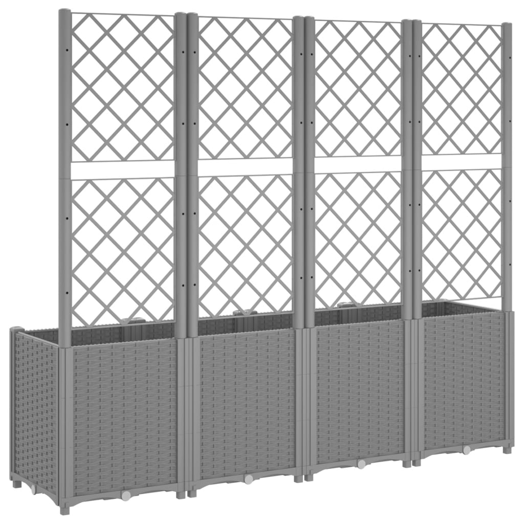 Hageespalje Plantekasse PP lysegrå 160x40x140 cm PP