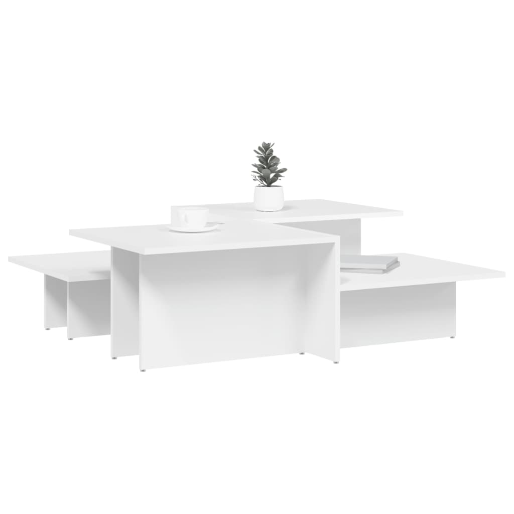 Salongbord Sofabord Hvit 2 stk