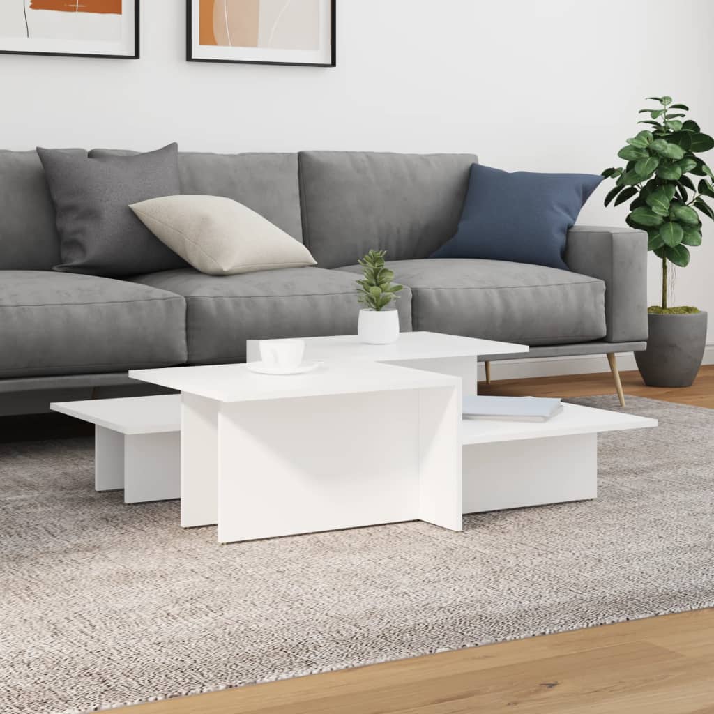 Salongbord Sofabord Hvit 2 stk