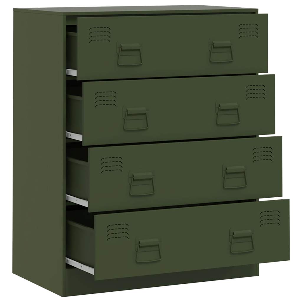 Kommode DIV. olivengrønn 67x39x83 cm stål