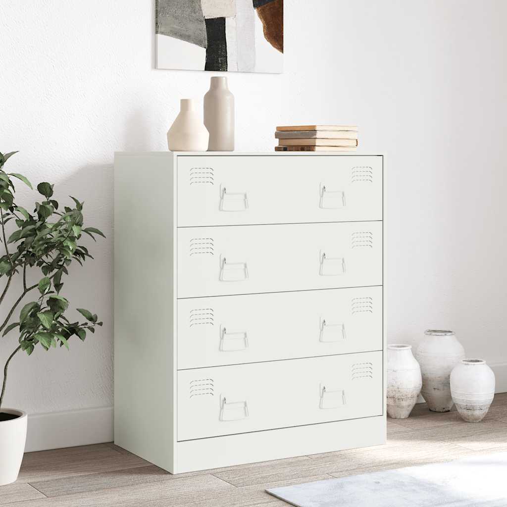 Kommode Hvit 67x39x83 cm stål