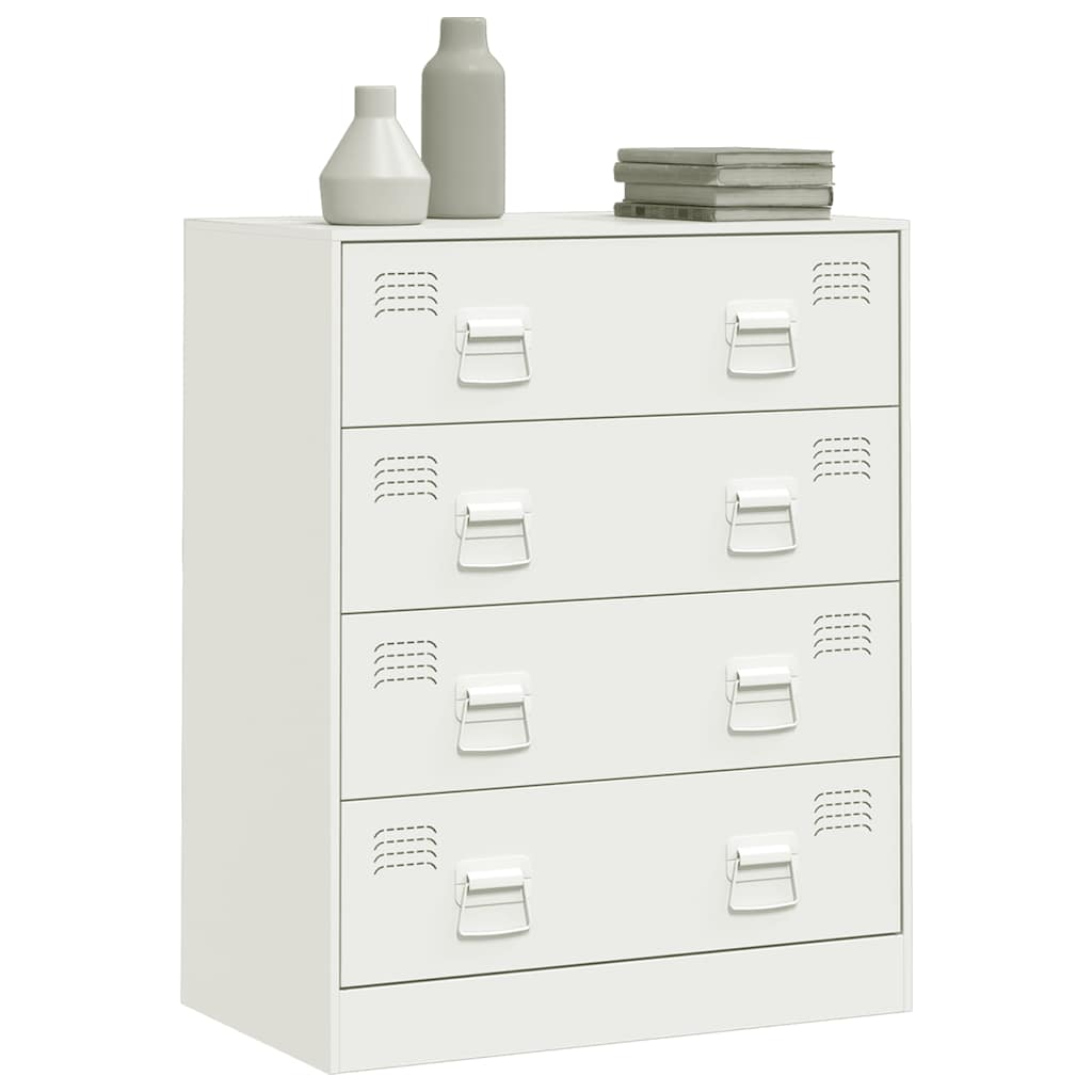 Kommode Hvit 67x39x83 cm stål
