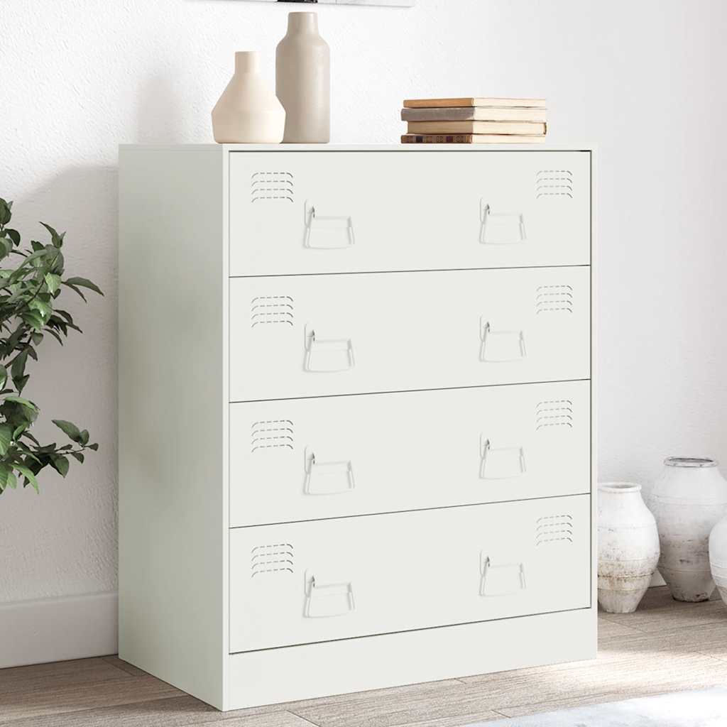 Kommode Hvit 67x39x83 cm stål