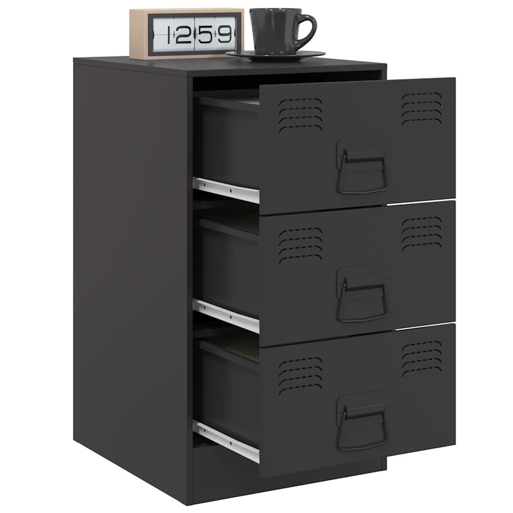 Nattbord Sengbord Svart 34,5x39x62 cm stål