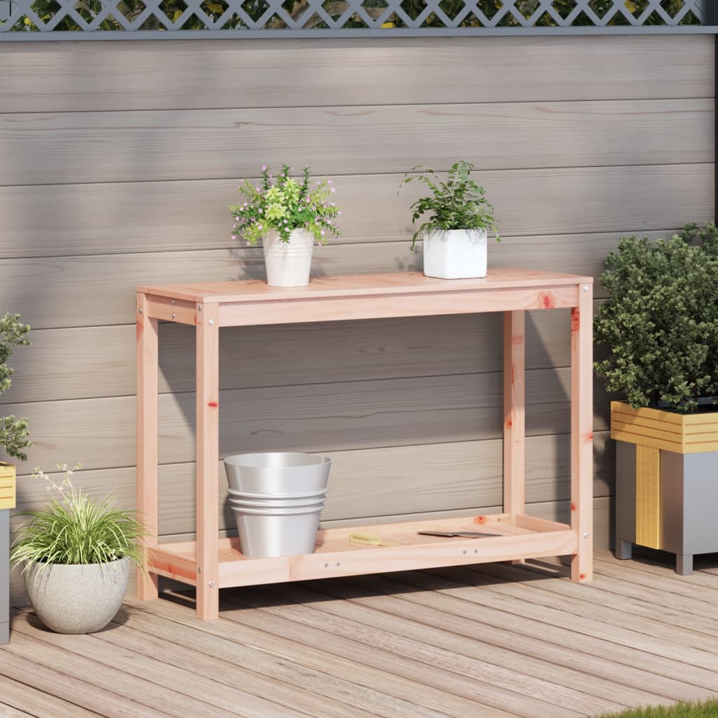 Utendørs Blomsterstativ Plantebord med hylle 108x35x75 cm heltre furu