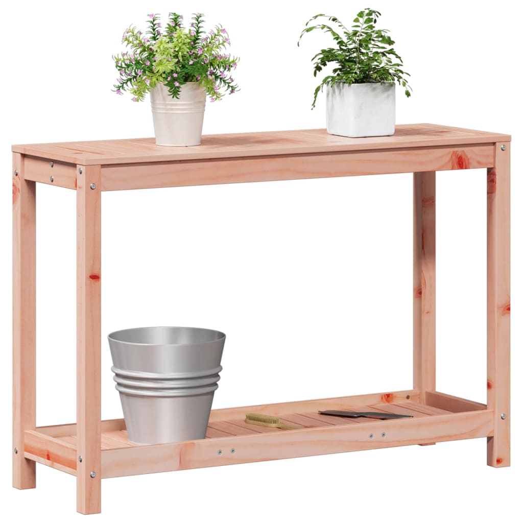 Utendørs Blomsterstativ Plantebord med hylle 108x35x75 cm heltre furu