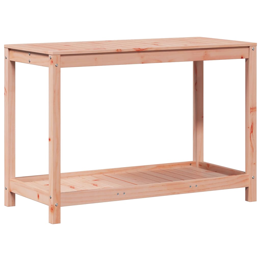 Utendørs Blomsterstativ Plantebord med hylle 108x50x75 cm heltre furu