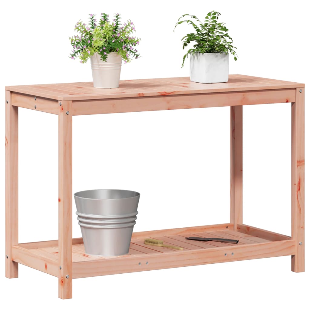 Utendørs Blomsterstativ Plantebord med hylle 108x50x75 cm heltre furu