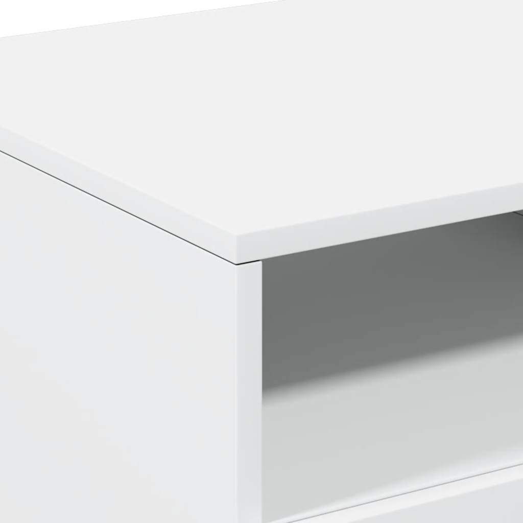 Salongbord Sofabord Hvit med LED-lys 90x49x40 cm