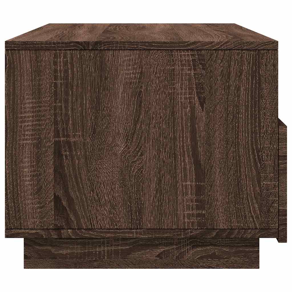 Salongbord Sofabord Brun Eik med LED-lys 90x49x40 cm