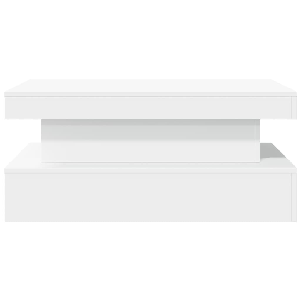 Salongbord Sofabord Hvit med LED-lys 90x50x40 cm