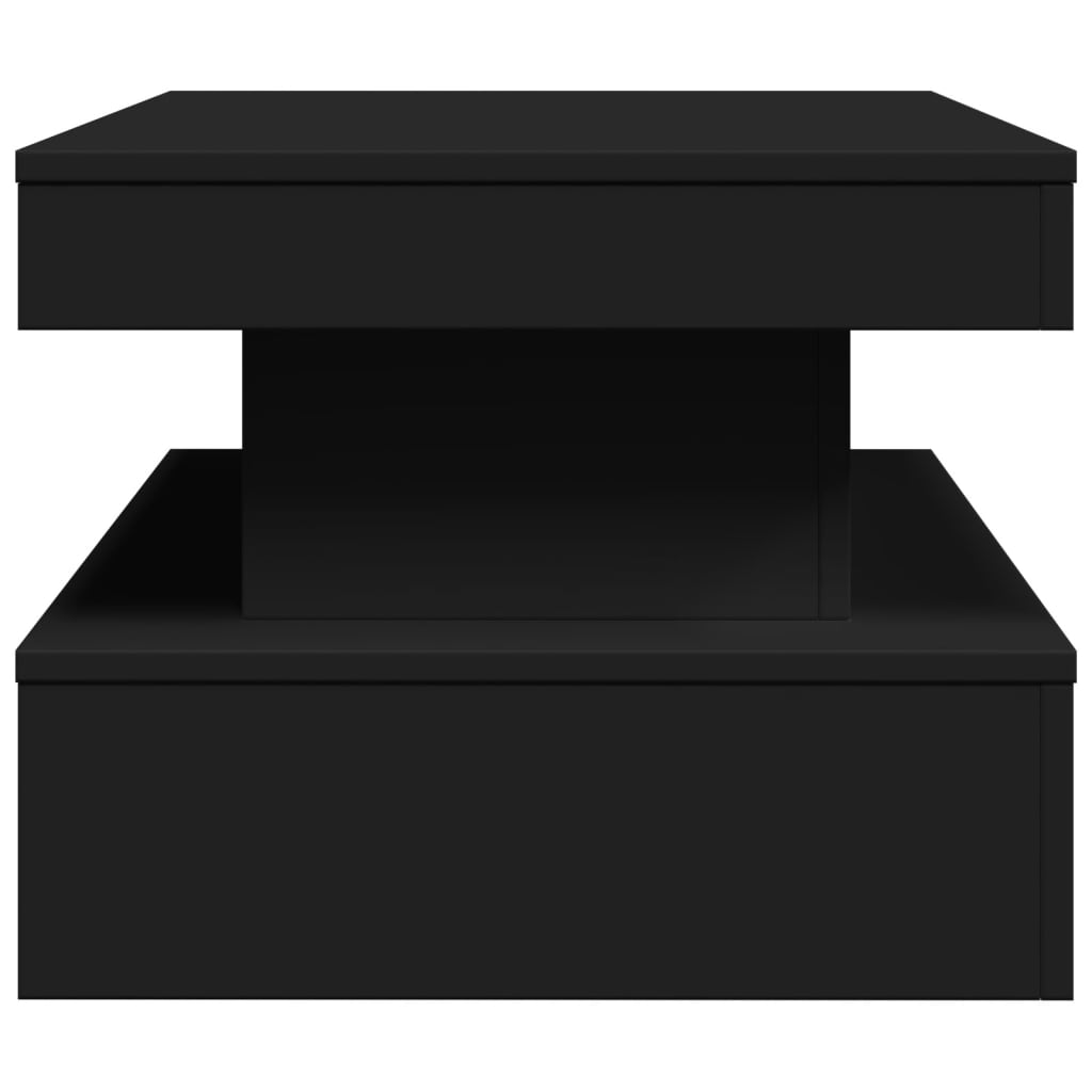 Salongbord Sofabord Svart med LED-lys 90x50x40 cm