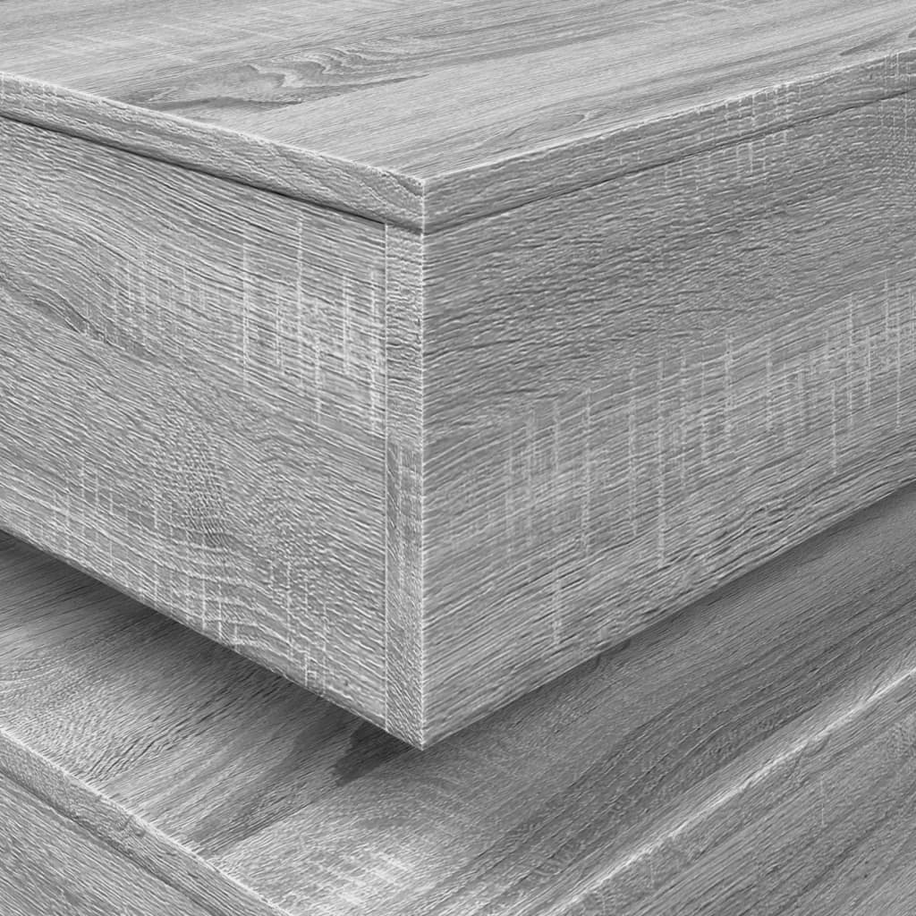 Salongbord Sofabord Sonoma Grå med LED-lys 50x50x40 cm