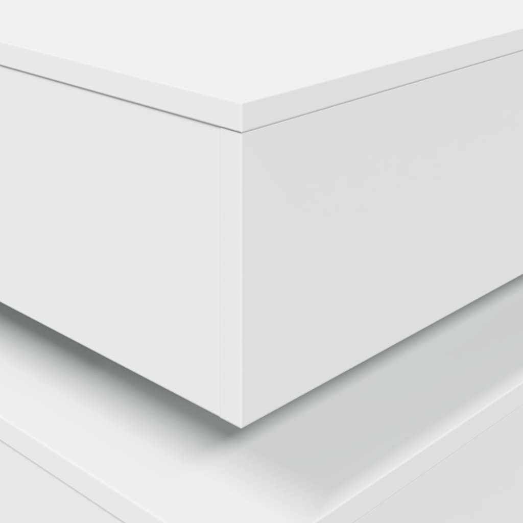 Salongbord Sofabord Hvit med LED-lys 90x50x40 cm