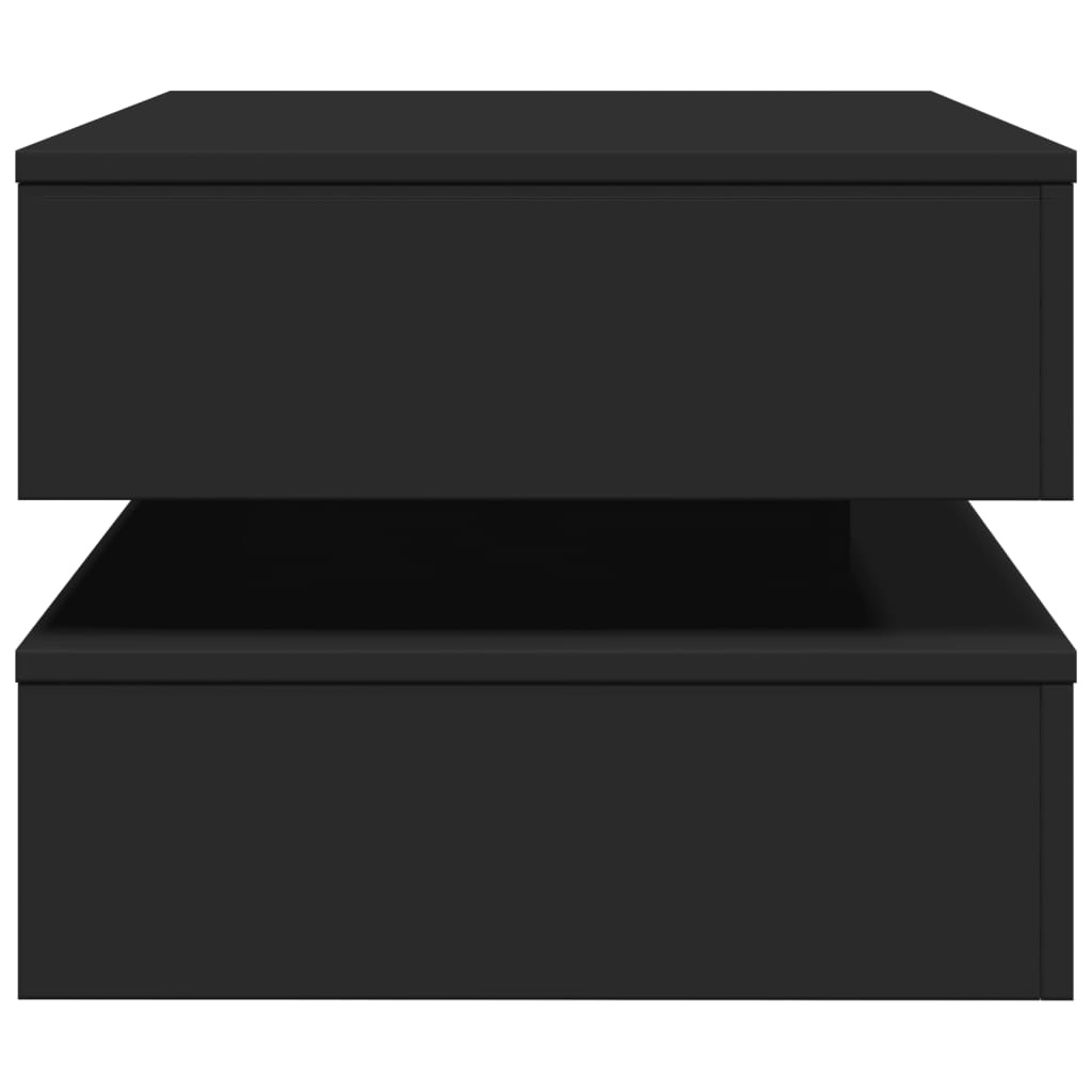 Salongbord Sofabord Svart med LED-lys 90x50x40 cm