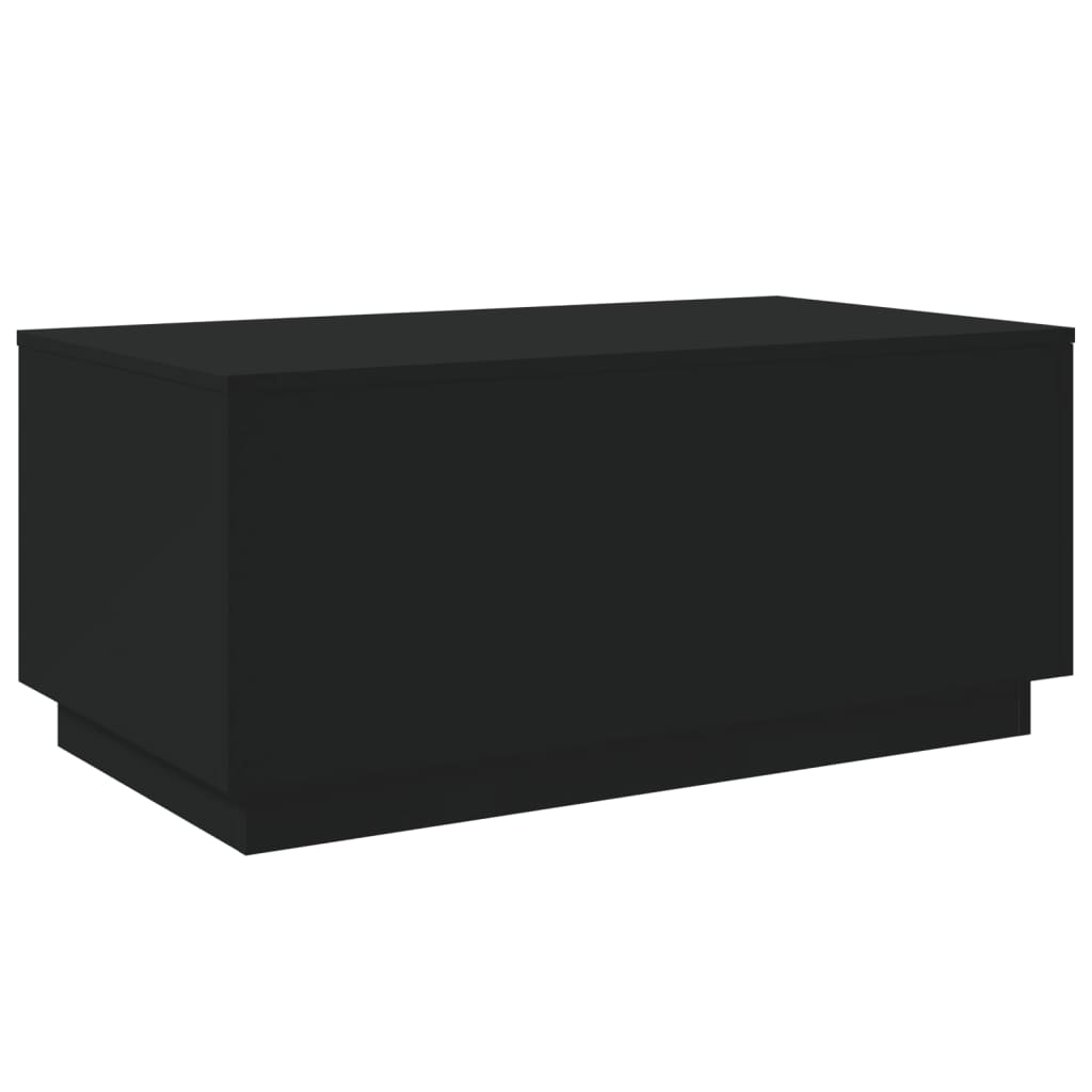 Salongbord Sofabord Svart med LED-lys 90x50x40 cm
