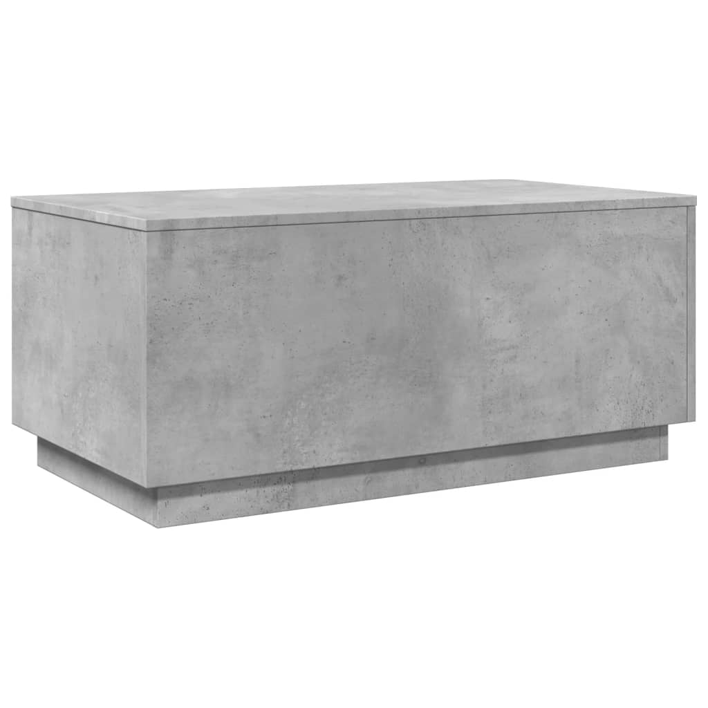 Salongbord Sofabord Betonggrå med LED-lys 90x50x40 cm