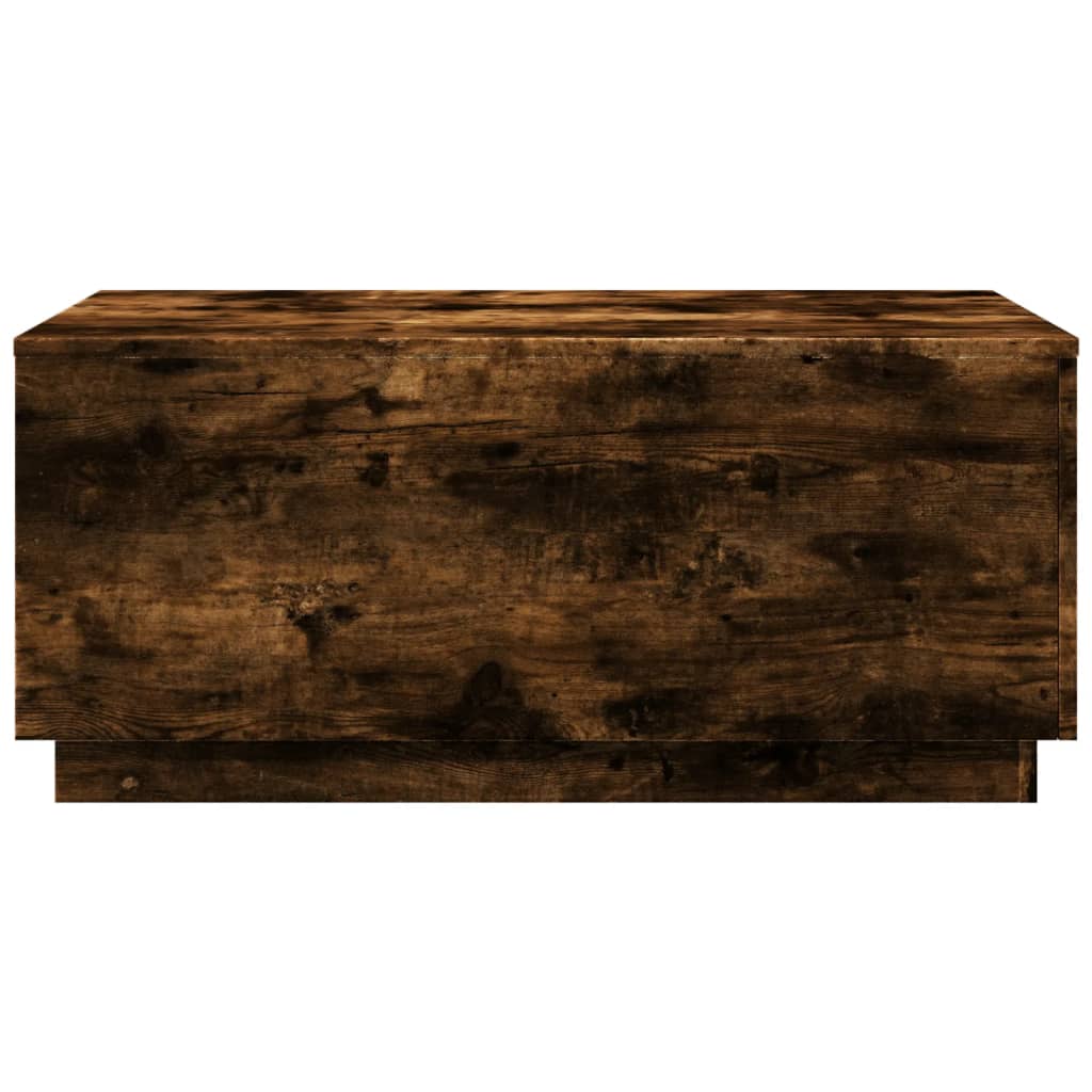 Salongbord Sofabord Røkt Eik med LED-lys 90x50x40 cm