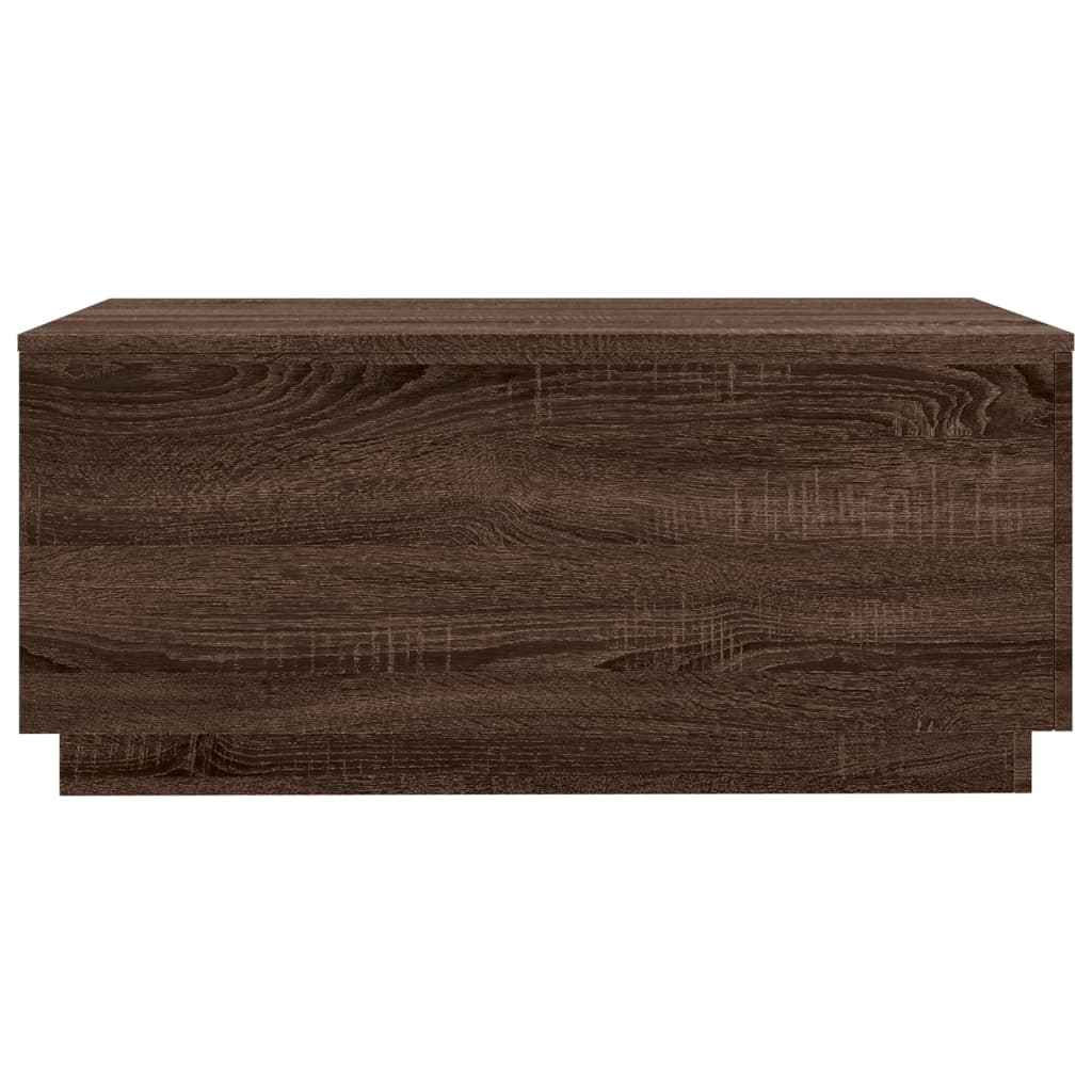 Salongbord Sofabord Brun Eik med LED-lys 90x50x40 cm