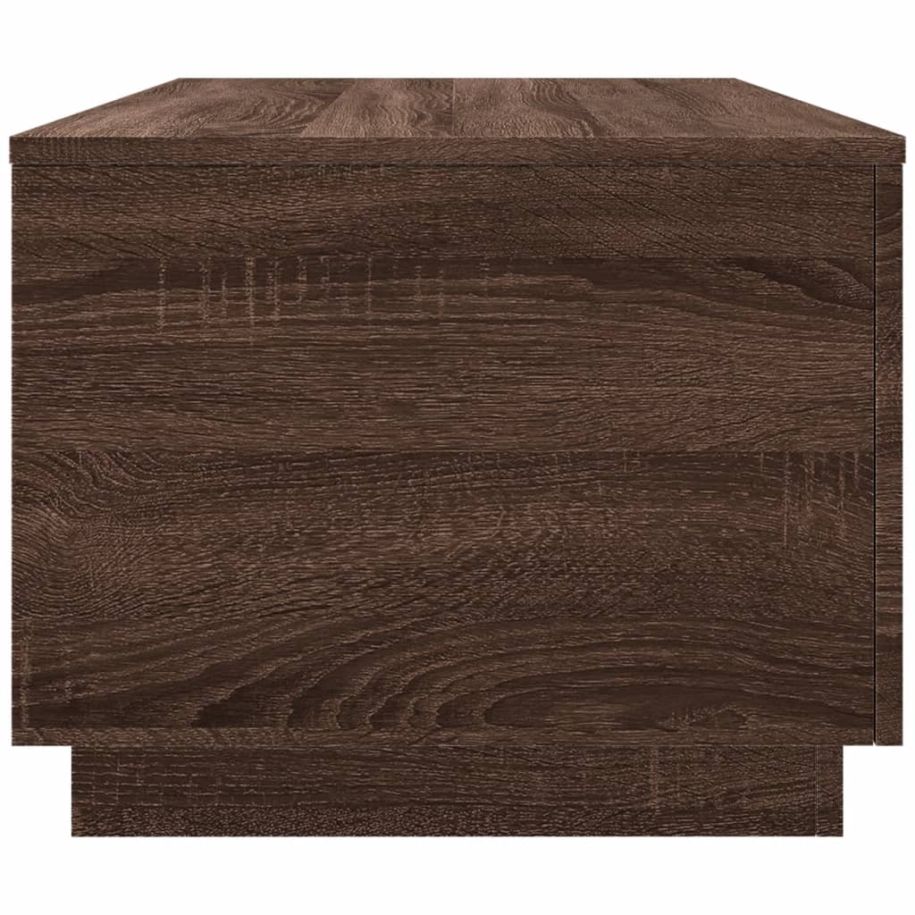 Salongbord Sofabord Brun Eik med LED-lys 90x50x40 cm