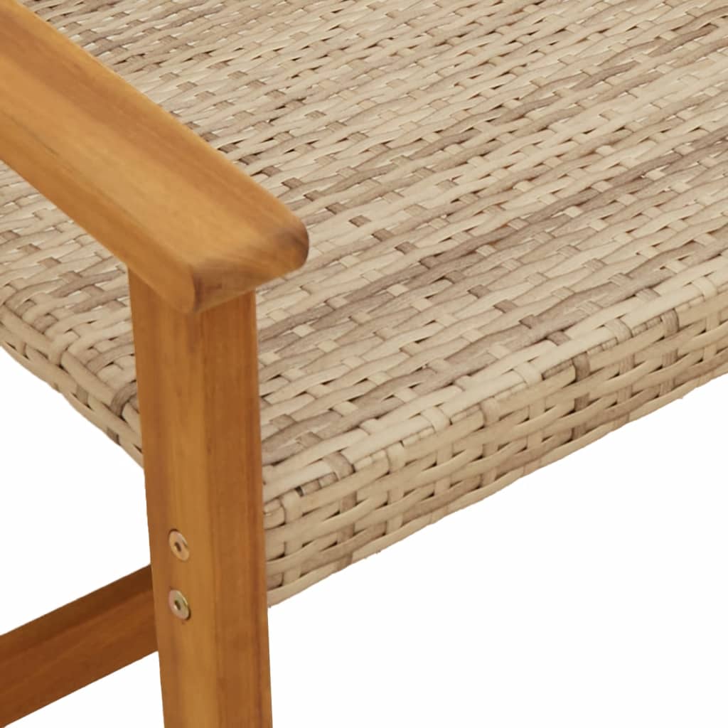 Hagebenk beige 112 cm polyrotting og akasie