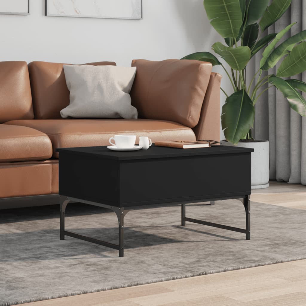 Salongbord Sofabord Svart 70x50x40 cm og metall