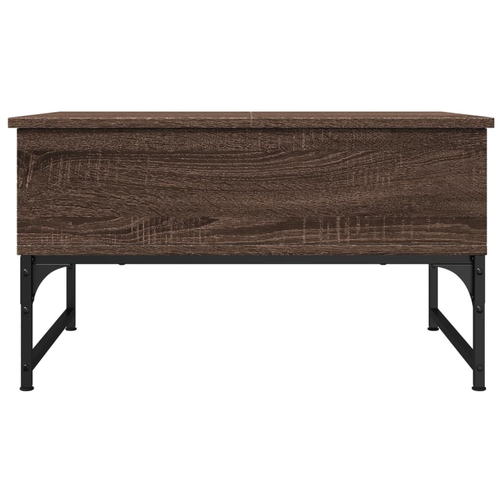 Salongbord Sofabord Brun Eik 70x50x40 cm og metall