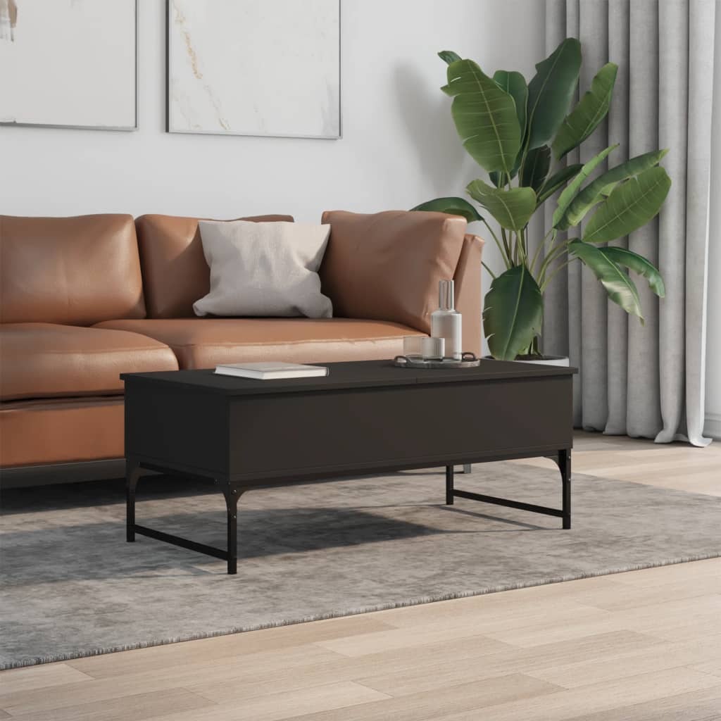 Salongbord Sofabord Svart 100x50x40 cm og metall