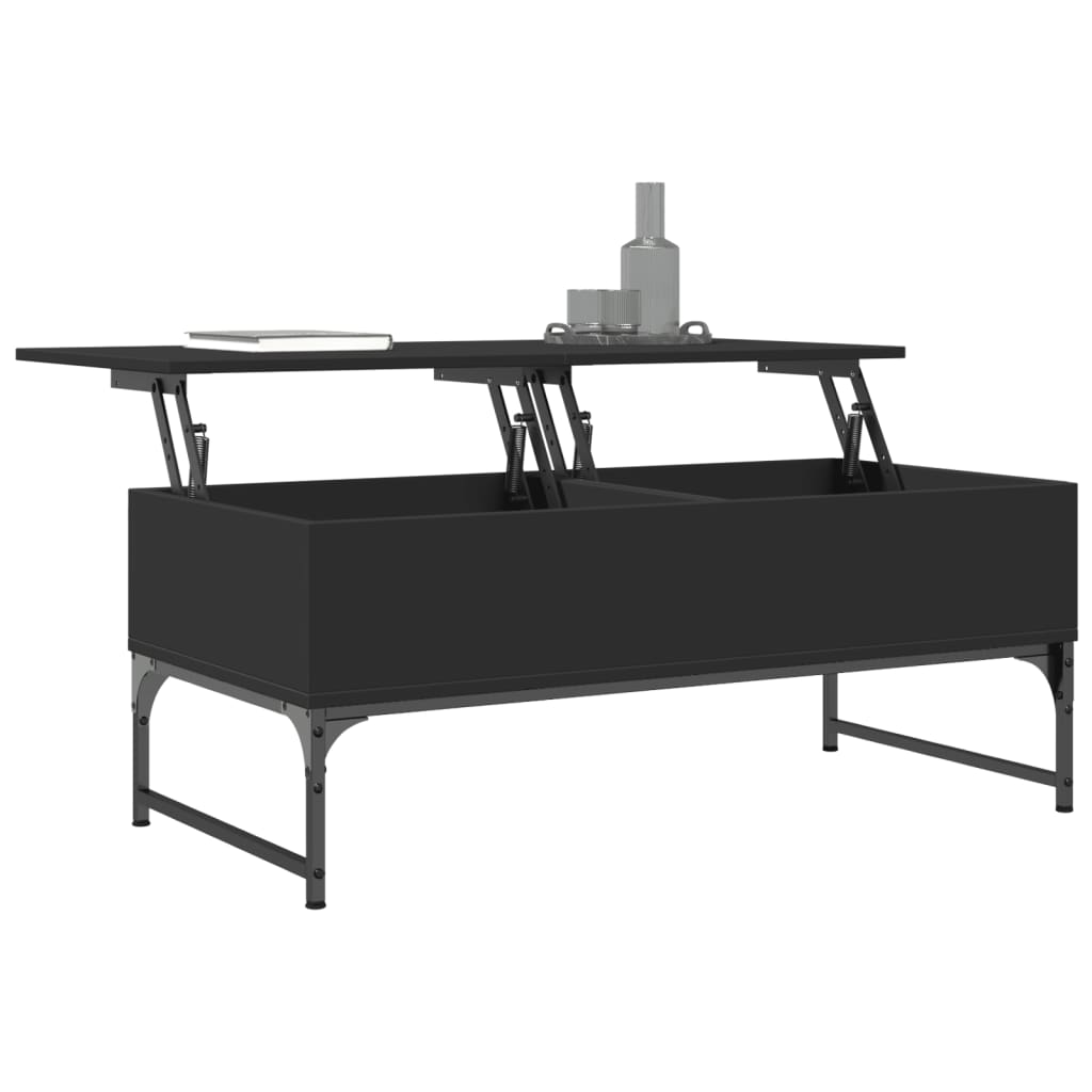 Salongbord Sofabord Svart 100x50x40 cm og metall