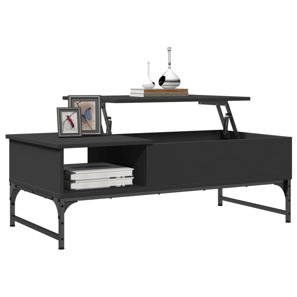 Salongbord Sofabord Svart 100x50x35 cm og metall