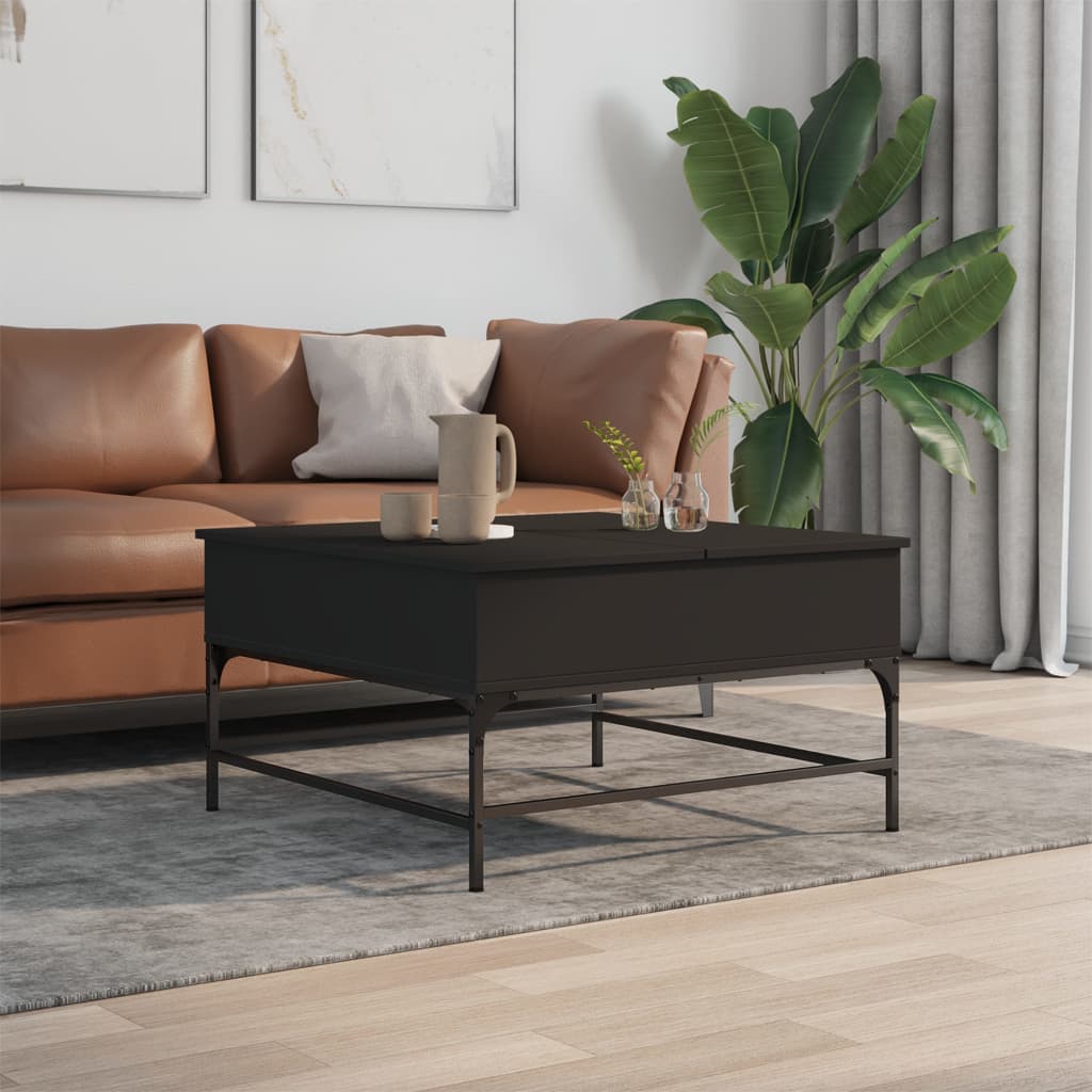 Salongbord Sofabord Svart 80x80x45 cm og metall