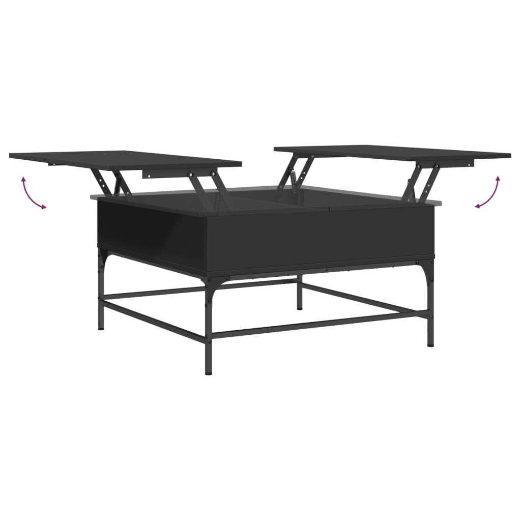 Salongbord Sofabord Svart 80x80x45 cm og metall